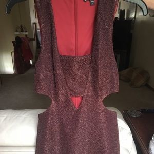 Red cut out dress